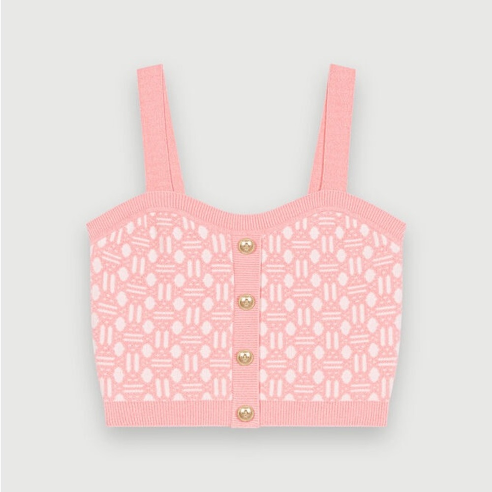 Maje PRINTED KNIT TOP